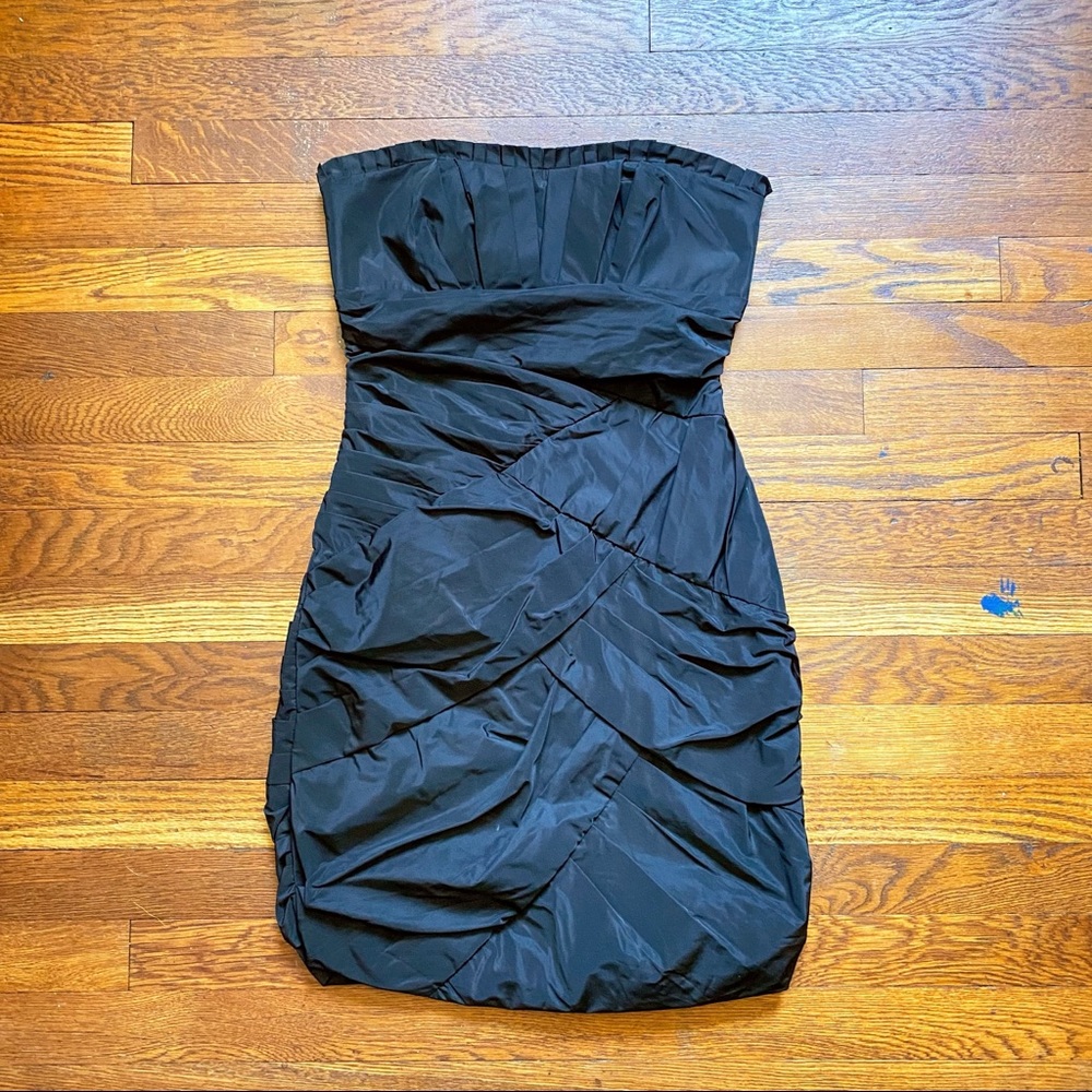 Max & Cleo black strapless ruched dress size 2
